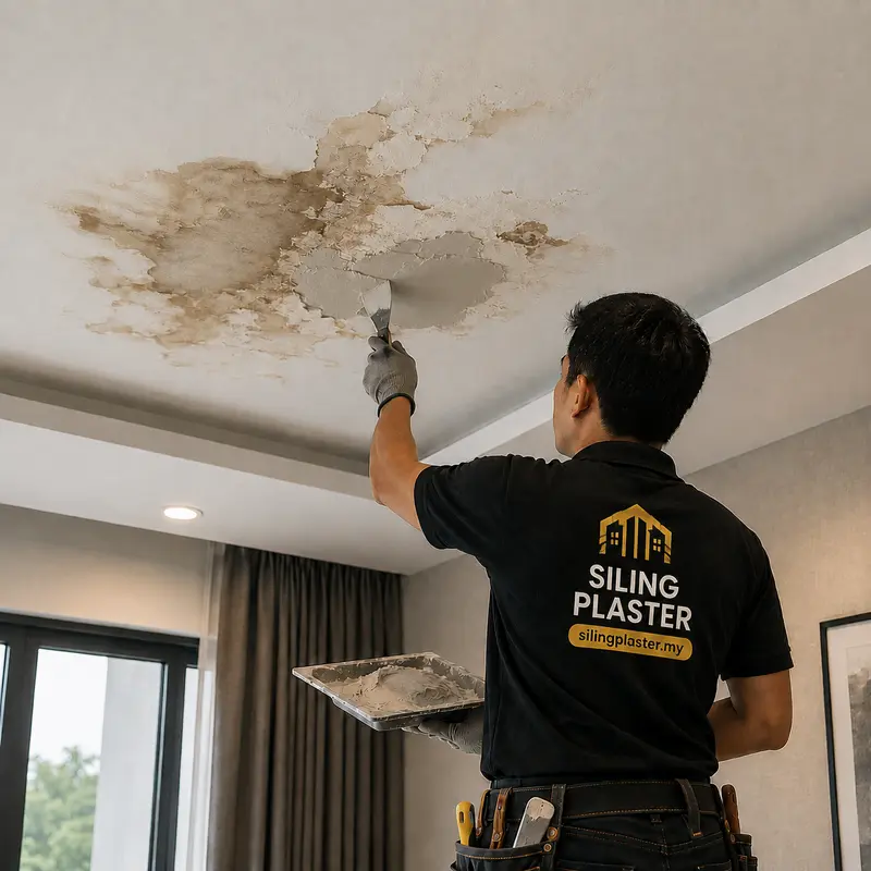 Ceiling Repair after water damage in Setapak, Kuala Lumpur